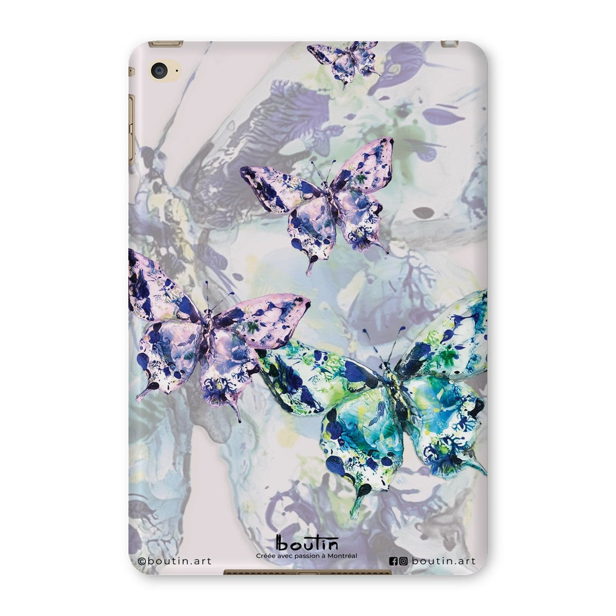 Papillons lilas étui pour iPad