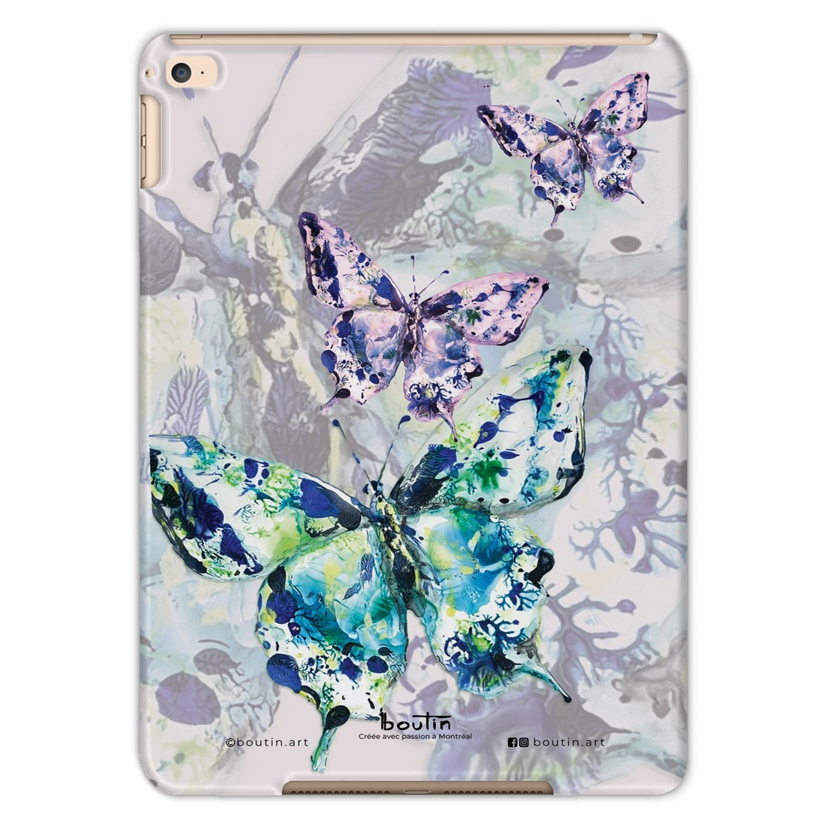 Papillons lilas étui pour iPad