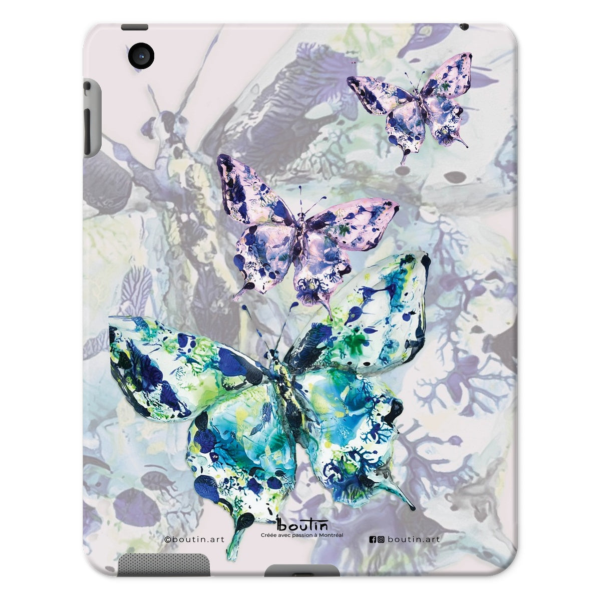 Papillons lilas étui pour iPad