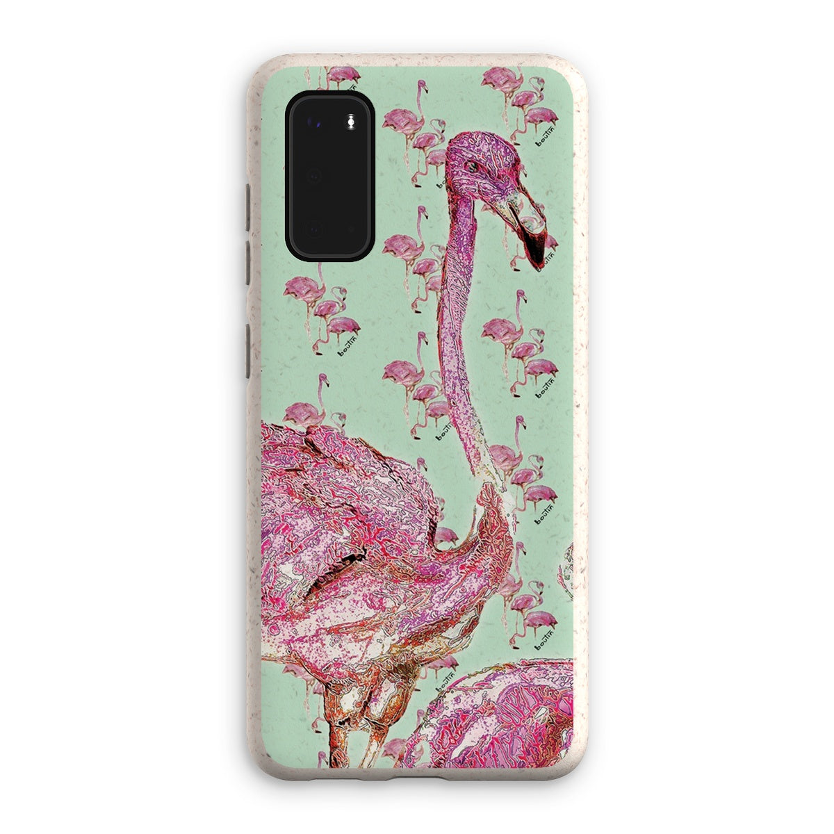 Flamingo green eco-friendly cell phone case