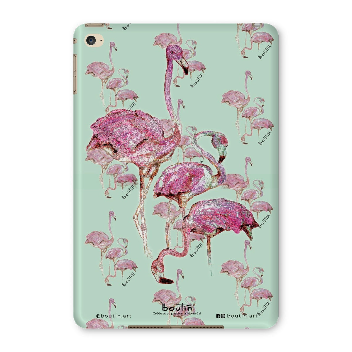 Green Flamingo Ipad Case